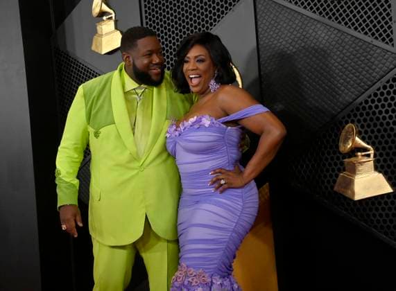 (L-R) Michael Trotter Jr. and Tanya Trotter of The War And Treaty attend the 66th annual Grammy Awards at the Crypto.com Arena in Los Angeles on Sunday, February 4, 2024.  LAP20240204219 JIMxRUYMEN