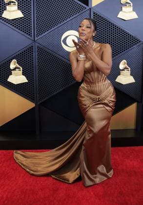 February 4, 2024, Los Angeles, California, USA: Victoria Monet on the red carpet at the 66th Grammy Awards held at Crypto.com Arena in Los Angeles, California on Sunday February 4, 2024. JAVIER ROJAS PI Los Angeles U.S - ZUMAp124 20240204_zaa_p124_102 Copyright: xJavierxRojasx