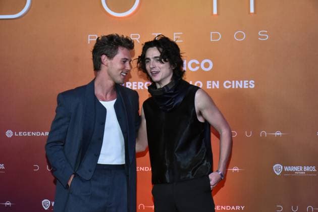 February 5, 2024, Mexico City, Ciudad de Mexico, Mexico: February 05, 2024, Mexico City, Mexico: Actors Austin Butler and Timotho e Chalame attend the Photocall from Dune: Part Two at Mexico City Four Season Hotel. on February 5, 2024. In Mexico City, Mexico. Mexico City Mexico - ZUMAe321 20240205_zea_e321_083 Copyright: xCarlosxTischler xEyepixxGroupx