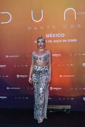 February 5, 2024, Mexico City, Ciudad de Mexico, Mexico: February 05, 2024, Mexico City, Mexico: Actress Florence Pugh attends the Photocall from Dune: Part Two at Mexico City Four Season Hotel. on February 5, 2024. In Mexico City, Mexico. Mexico City Mexico - ZUMAe321 20240205_zea_e321_144 Copyright: xCarlosxTischler xEyepixxGroupx