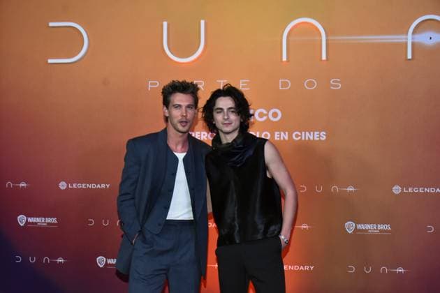 February 5, 2024, Mexico City, Ciudad de Mexico, Mexico: February 05, 2024, Mexico City, Mexico: Actors Austin Butler and Timotho e Chalame attend the Photocall from Dune: Part Two at Mexico City Four Season Hotel. on February 5, 2024. In Mexico City, Mexico. Mexico City Mexico - ZUMAe321 20240205_zea_e321_220 Copyright: xCarlosxTischler xEyepixxGroupx