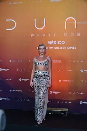 February 5, 2024, Mexico City, Ciudad de Mexico, Mexico: February 05, 2024, Mexico City, Mexico: Actress Florence Pugh attends the Photocall from Dune: Part Two at Mexico City Four Season Hotel. on February 5, 2024. In Mexico City, Mexico. Mexico City Mexico - ZUMAe321 20240205_zea_e321_224 Copyright: xCarlosxTischler xEyepixxGroupx