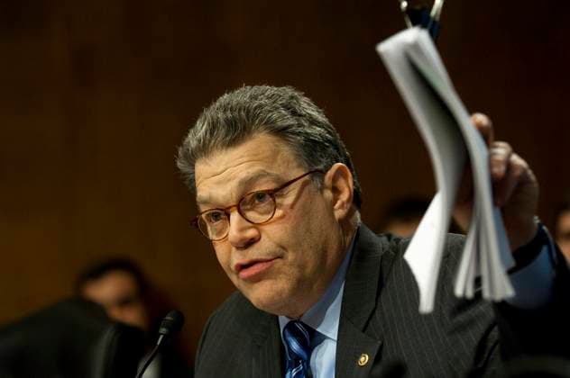 Comcast and NBC Universal Chiefs Testify on Merger WASHINGTON, DC - Feb. 04: Sen. Al Franken, D-Minn., during a heated exchange with Brian Roberts, chairman and CEO of Comcast Corp., during the Senate Judiciary Subcommittee on Antitrust, Competition Policy and Consumer Rights hearing on the merger of Comcast and NBC Universal. (Photo by Scott J. Ferrell Congressional Quarterly) Washington DC United States EDITORIAL USE ONLY Copyright: xCongressionalxQuarterlyxInc.x dw100204575.jpg ScottxJ.xFerrellx cqphotos038378