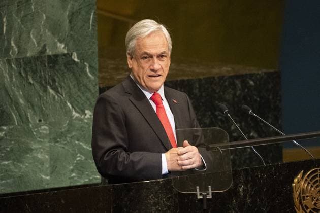 September 27, 2018 - New York, NY, U.S - SEBASTIAN PINERA ECHENIQUE, president of Chile, speaking at the United Nations General Assembly General Debate at the United Nations in New York City, New York on September 27, 2018 New York U.S. - ZUMAb161 20180927_zap_b161_006 Copyright: xMichaelxBrochsteinx