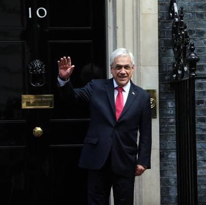 September 10, 2021, London, England, United Kingdom: ChileanÃ‚ President SEBASTIAN PINERA is seen leaving 10 Downing Street. London United Kingdom - ZUMAs262 20210910_zip_s262_087 Copyright: xTayfunxSalcix