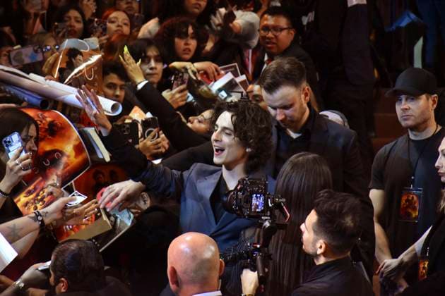 Dune Fan Event - Mexico City Actor Timothee Chalamet attends the red carpet of the Fan Event for the film Dune: Part Two at Auditorio Nacional on February 6, 2024 in Mexico City, Mexico. Photo by Carlos Tischler Eyepix Group ABACAPRESS.COM Mexico City Mexico  Copyright: xTischlerxCarlos Eyepix ABACAx
