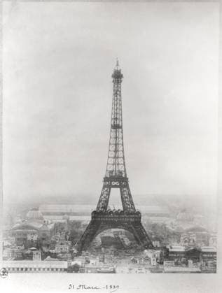 Construction of the Eiffel Tower, Paris, 31st March 1889 (b w photo) XIR160464 Construction of the Eiffel Tower, Paris, 31st March 1889 (b w photo) by French School, (19th century); Musee de la Ville de Paris, Musee Carnavalet, Paris, France; (add.info.: designed by Gustave Eiffel (1832-1923) for the Universal Exhibition of 1889;). Copyright: xBridgemanxImagesx 160464
