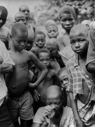 Mwanze Camp in Nigeria during Biafra War in 1970 (b w photo) 1658356 Mwanze Camp in Nigeria during Biafra War in 1970 (b w photo); (add.info.: Mwanze camp in Nigeria during the Biafra War in 1970). Copyright: xBridgemanxImagesx 1658356