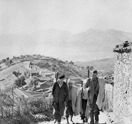 Operation Jumelles in Kabylia, Algeria, August 1959 (b w photo) 1719239 Operation Jumelles in Kabylia, Algeria, August 1959 (b w photo) by French Photographer, (20th century); (add.info.: Operation Jumelles in Kabylia, Algeria : Harkis, august 1959). Copyright: xBridgemanxImagesx 1719239