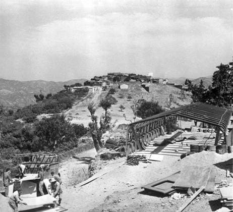 Building of Schoolsinfra After Operation Jumelles, Kabylia, Algeria, 24th August 1959 (b w photo) 1741701 Building of Schoolsinfra After Operation Jumelles, Kabylia, Algeria, 24th August 1959 (b w photo) by French Photographer (20th century); (add.info.: After operation Jumelles in Kabylia, Algeria (at time of war in Algeria) : building of schools here in a village (Tizi Mibel), august 24, 1959). Copyright: xBridgemanxImagesx 1741701