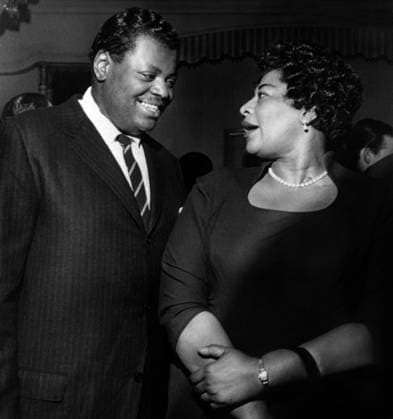 Ella Fitzgerald et Oscar Peterson 1795309 Ella Fitzgerald et Oscar Peterson by Unknown photographer, (20th century); (add.info.: jazz singer Ella Fitzgerald and pianist Oscar Peterson may 03, 1958 in London). Copyright: xBridgemanxImagesx 1795309