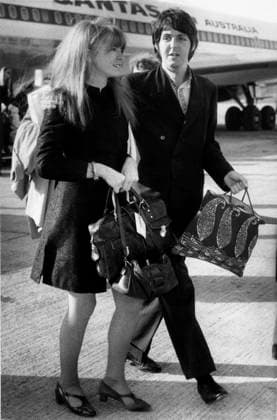 Paul McCartney 1852734 Paul McCartney by Unknown photographer, (20th century); (add.info.: Paul McCartney (The Beatles) and Jane Asher at Heathrow airport march 26, 1968 just before their wedding). Copyright: xBridgemanxImagesx 1852734
