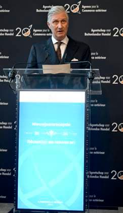 Entertainment Themen der Woche KW06 King Philippe attends a reception of the Foreign Trade Agency BRUSSELS, BELGIUM - FEBRUARY 08 : King Philippe attends the New Year reception of the Foreign Trade Agency in Val Duchesse. To mark the 20th anniversary of the Agency, the King will give a speech there on their important role in organising state visits and economic missions, and in developing and disseminating information on foreign markets. The Agency helps both the three Regions, the Federal Government and Belgian companies to promote foreign trade.February 8, 2024 in Brussels, Belgium, 08 02 2024. Brussels Belgium  Copyright: xBertxVanxDenxBrouckex