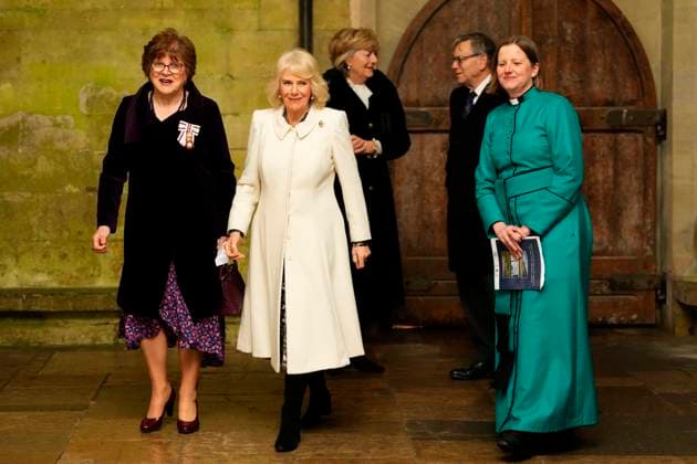 . 08 02 2024. Salisbury, United Kingdom. Queen Camilla at a Musical Evening to celebrate the work of local charities at Salisbury Cathedral, United Kingdom.  xPoolx xi-Imagesx IIM-24983-0003