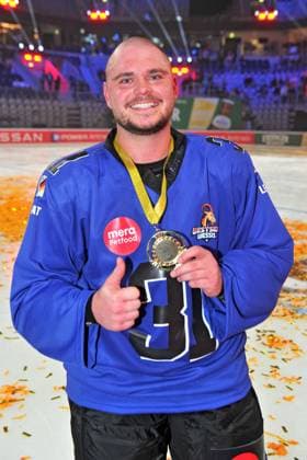 RTL - American Ice Football . Nico Legat anläßlich des RTL TV-Events American Ice Football am 11.02.2024 in der SAP-Arena Mannheim. 20240211MWI120976