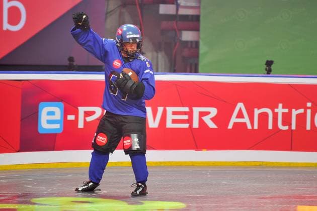 RTL - American Ice Football . Fabian Hambüchen anläßlich des RTL TV-Events American Ice Football am 11.02.2024 in der SAP-Arena Mannheim. 20240211MWI120610
