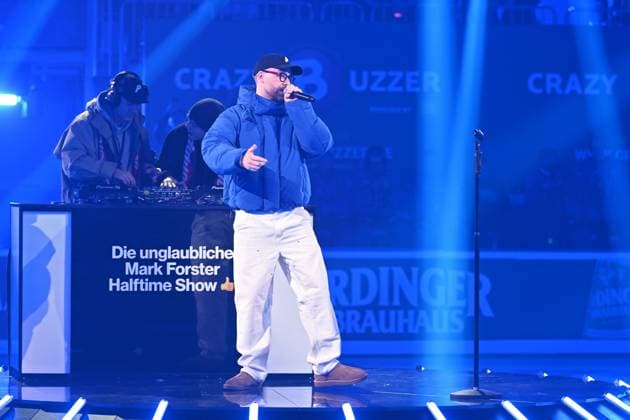 RTL - American Ice Football . Mark Forster anläßlich des RTL TV-Events American Ice Football am 11.02.2024 in der SAP-Arena Mannheim. 20240211MWI120322