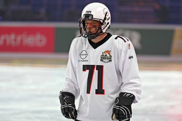 RTL - American Ice Football . Lars Pape anläßlich des RTL TV-Events American Ice Football am 11.02.2024 in der SAP-Arena Mannheim. 20240211MWI120080