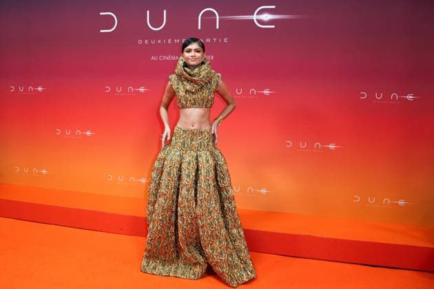 Bilder des Jahres 2024, Entertainment 02 Februar Entertainment Themen der Woche KW07 Entertainment Bilder des Tages Dune 2 Premiere Zendaya attending the Dune 2 Premiere at the Grand Rex Cinema in Paris, France, on February 12, 2024. Photo by Aurore Marechal ABACAPRESS.COM Paris France  Copyright: xMarechalxAurore ABACAx