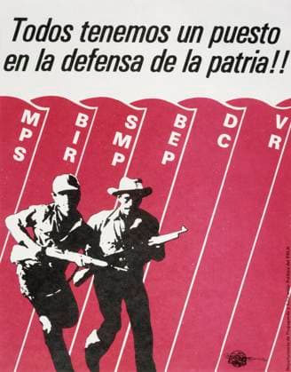 Sandinista National Liberation Front (FSLN) propaganda poster in Nicaragua. The party was named after Augusto CÄ‚ sar Sandino, who led the Nicaraguan resistance against the United States occupation of Nicaragua in the 1930s. The FSLN overthrew Anastasio Somoza in 1979, ending the Somoza dynasty, and established a revolutionary government in its place. Following their seizure of power, the Sandinistas ruled Nicaragua from 1979 to 1990, first as part of a Junta of National Reconstruction., Copyright: xUnitedxArchivesx xWorldxHistoryxArchivex WHA_104_0499 !ACHTUNG AUFNAHMEDATUM GESCH TZT!