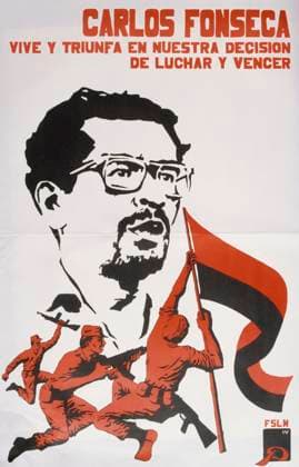 Sandinista National Liberation Front (FSLN) propaganda poster in Nicaragua. Depicts, Carlos Fonseca Amador, Nicaraguan founder of the Sandinistas. The party was named after Augusto CÄ‚ sar Sandino, who led the Nicaraguan resistance against the United States occupation of Nicaragua in the 1930s. The FSLN overthrew Anastasio Somoza in 1979, ending the Somoza dynasty, and established a revolutionary government in its place. Following their seizure of power, the Sandinistas ruled Nicaragua from 1979 to 1990, first as part of a Junta of National Reconstruction., Copyright: xUnitedxArchivesx xWorldxHistoryxArchivex WHA_104_0501 !ACHTUNG AUFNAHMEDATUM GESCH TZT!