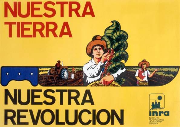 Sandinista National Liberation Front (FSLN) propaganda poster in Nicaragua. The party was named after Augusto CÄ‚ sar Sandino, who led the Nicaraguan resistance against the United States occupation of Nicaragua in the 1930s. The FSLN overthrew Anastasio Somoza in 1979, ending the Somoza dynasty, and established a revolutionary government in its place. Following their seizure of power, the Sandinistas ruled Nicaragua from 1979 to 1990, first as part of a Junta of National Reconstruction., Copyright: xUnitedxArchivesx xWorldxHistoryxArchivex WHA_104_0511 !ACHTUNG AUFNAHMEDATUM GESCH TZT!