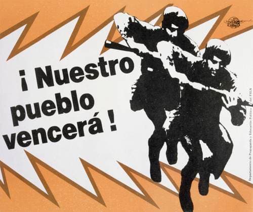 Sandinista National Liberation Front (FSLN) propaganda poster in Nicaragua. The party was named after Augusto CÄ‚ sar Sandino, who led the Nicaraguan resistance against the United States occupation of Nicaragua in the 1930s. The FSLN overthrew Anastasio Somoza in 1979, ending the Somoza dynasty, and established a revolutionary government in its place. Following their seizure of power, the Sandinistas ruled Nicaragua from 1979 to 1990, first as part of a Junta of National Reconstruction., Copyright: xUnitedxArchivesx xWorldxHistoryxArchivex WHA_104_0512 !ACHTUNG AUFNAHMEDATUM GESCH TZT!