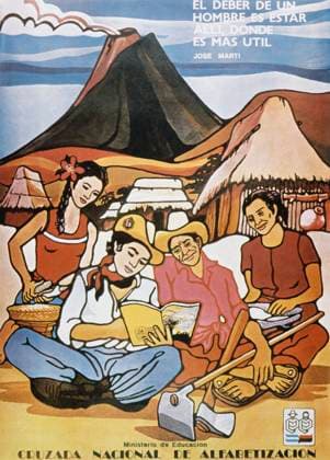 Sandinista National Liberation Front (FSLN) propaganda poster in Nicaragua. The party was named after Augusto CÄ‚ sar Sandino, who led the Nicaraguan resistance against the United States occupation of Nicaragua in the 1930s. The FSLN overthrew Anastasio Somoza in 1979, ending the Somoza dynasty, and established a revolutionary government in its place. Following their seizure of power, the Sandinistas ruled Nicaragua from 1979 to 1990, first as part of a Junta of National Reconstruction., Copyright: xUnitedxArchivesx xWorldxHistoryxArchivex WHA_104_0525 !ACHTUNG AUFNAHMEDATUM GESCH TZT!