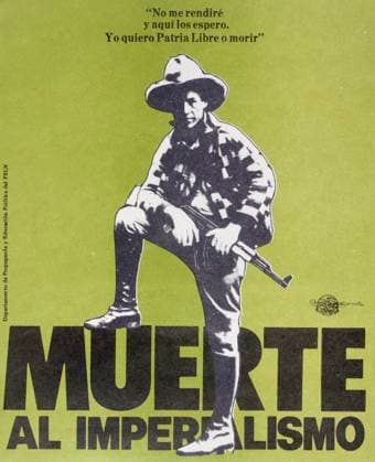 Sandinista National Liberation Front (FSLN) propaganda poster in Nicaragua. The party was named after Augusto CÄ‚ sar Sandino, who led the Nicaraguan resistance against the United States occupation of Nicaragua in the 1930s. The FSLN overthrew Anastasio Somoza in 1979, ending the Somoza dynasty, and established a revolutionary government in its place. Following their seizure of power, the Sandinistas ruled Nicaragua from 1979 to 1990, first as part of a Junta of National Reconstruction., Copyright: xUnitedxArchivesx xWorldxHistoryxArchivex WHA_104_0544 !ACHTUNG AUFNAHMEDATUM GESCH TZT!