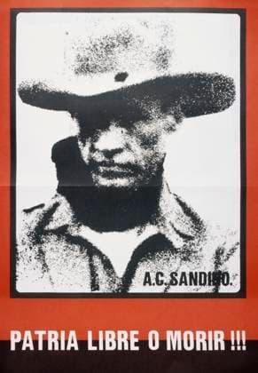 Sandinista National Liberation Front (FSLN) propaganda poster in Nicaragua. The party was named after Augusto CÄ‚ sar Sandino, who led the Nicaraguan resistance against the United States occupation of Nicaragua in the 1930s. The FSLN overthrew Anastasio Somoza in 1979, ending the Somoza dynasty, and established a revolutionary government in its place. Following their seizure of power, the Sandinistas ruled Nicaragua from 1979 to 1990, first as part of a Junta of National Reconstruction., Copyright: xUnitedxArchivesx xWorldxHistoryxArchivex WHA_104_0548 !ACHTUNG AUFNAHMEDATUM GESCH TZT!