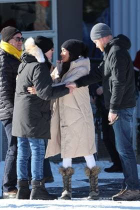 . 14 02 2024. Whistler, Canada. Prince Harry and Meghan Markle, the Duke and Duchess of Sussex, at a training camp in Whistler, Canada, during a one year to go event for next years Invictus Games.  xStephenxLockx xi-Imagesx IIM-24993-0002