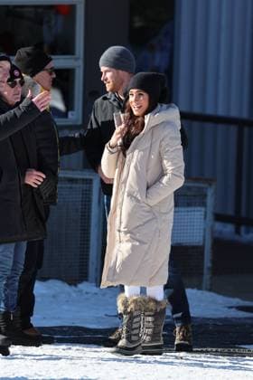 . 14 02 2024. Whistler, Canada. Prince Harry and Meghan Markle, the Duke and Duchess of Sussex, at a training camp in Whistler, Canada, during a one year to go event for next years Invictus Games.  xStephenxLockx xi-Imagesx IIM-24993-0004