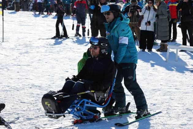 . 14 02 2024. Whistler, Canada. Prince Harry and Meghan Markle, the Duke and Duchess of Sussex, at a training camp in Whistler, Canada, during a one year to go event for next years Invictus Games.  xStephenxLockx xi-Imagesx IIM-24993-0018