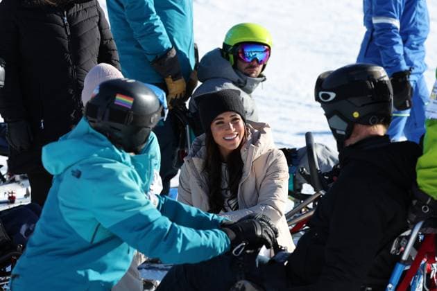 . 14 02 2024. Whistler, Canada. Prince Harry and Meghan Markle, the Duke and Duchess of Sussex, at a training camp in Whistler, Canada, during a one year to go event for next years Invictus Games.  xStephenxLockx xi-Imagesx IIM-24993-0022