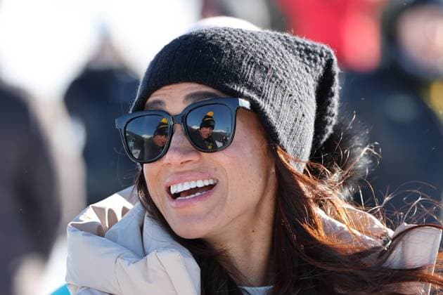 . 14 02 2024. Whistler, Canada. Prince Harry and Meghan Markle, the Duke and Duchess of Sussex, at a training camp in Whistler, Canada, during a one year to go event for next years Invictus Games.  xStephenxLockx xi-Imagesx IIM-24993-0044