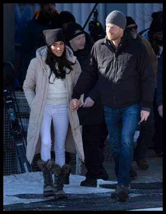. 14 02 2024. Whistler, Canada. Prince Harry and Meghan Markle, the Duke and Duchess of Sussex, arriving at a training camp in Whistler, Canada, as part of a series of one year to go events for next years Invictus Games.  xStephenxLockx xi-Imagesx IIM-24993-0065