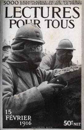 First World War: soldiers with a gas mask. One of the newspaper Lectures pour tous of February 15, 1916. XEE4164902 First World War: soldiers with a gas mask. One of the newspaper Lectures pour tous of February 15, 1916. by French Photographer, (20th century); Private Collection; (add.info.: First World War: soldiers with a gas mask. One of the newspaper Lectures pour tous of February 15, 1916.); Stefano Bianchetti. Copyright: xStefanoxBianchettix xBridgemanxImagesx 4164902