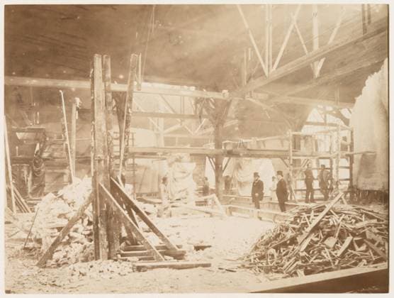 Bartholdi s workshop, with models of the Statue of Liberty in the background, Paris, 1883 (b w photo) 5854633 Bartholdi s workshop, with models of the Statue of Liberty in the background, Paris, 1883 (b w photo) by Fernique, Albert (d.1898); New York Public Library, USA. Copyright: xBridgemanxImagesx 5854633