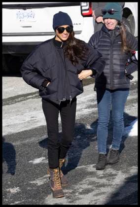 . 15 02 2024. Whistler, Canada. Prince Harry and Meghan Markle, the Duke and Duchess of Sussex, in Whistler, Canada, for the second day of one year to go events for next years Invictus Games.  xStephenxLockx xi-Imagesx IIM-24997-0074