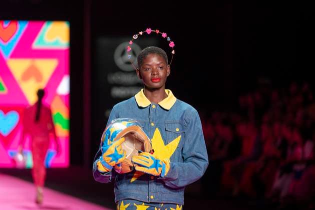 February 15, 2024, Madrid, Spain: A model walks the runway at the Agatha Ruiz de la Prada fashion show during the Mercedes Benz Fashion Week at IFEMA in Madrid. Madrid Spain - ZUMAs197 20240215_aaa_s197_411 Copyright: xGuillermoxGutierrezxCarrascalx