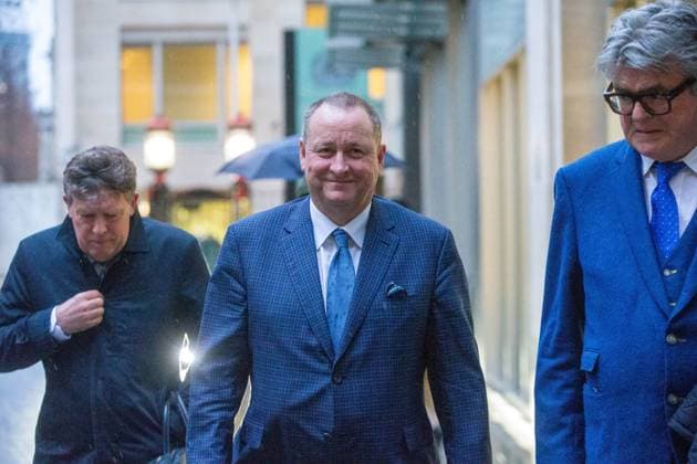 February 22, 2024, London, England, United Kingdom: MIKE ASHLEY, The Frasers Group boss, leaves High Court after giving evidence in lawsuit against Morgan Stanley. London United Kingdom - ZUMAs262 20240222_zip_s262_144 Copyright: xTayfunxSalcix