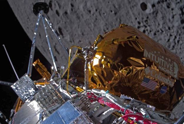 Bilder des Jahres 2024, News 02 Februar News Themen der Woche KW08 News Bilder des Tages February 22, 2024, Moon, Moon, Outer Space: The spacecraft Odysseus moon lander before it began its moon landing on Thursday. reports that its IM-1 lander Odysseus has landed on the moon and is transmitting a faint signal. The Odysseus lander is the first privately built vehicle to make it to the moon. Moon Outer Space - ZUMA 20240222_new_z03_031 Copyright: xIntuitivexMachinesx