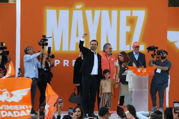 Jorge Alvarez Maynez Registers as Mexico s Presidential Candidate February 22, 2024, Mexico City, Mexico: Jorge Alvarez Maynez, Mexico s Presidential candidate for the Citizen Movement Party, during his speech in political rally, after receiving his registration certificate to compete for the presidency of Mexico at Electoral Institute esplanade. on February 22, 2024 in Mexico City, Mexico. (Photo by José Luis Torales Eyepix Group) Copyright: xJosexLuisxTorales xEyepixxGroupx JLT_22022024_112301