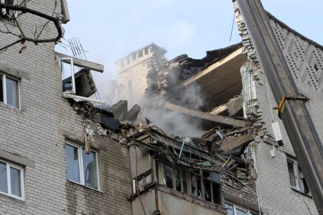 News Themen der Woche KW08 News Bilder des Tages DNIPRO, UKRAINE - FEBRUARY 23, 2024 - A block of flats hit by a Russian Shahed drone shows damage after an overnight attack, Dnipro, central Ukraine. Aftermath of Russian attack on Dnipro  Copyright: xMykolaxMiakshykovx