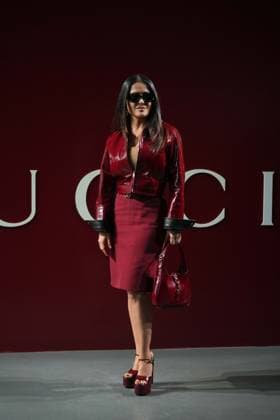 MFW - Gucci Photocall Salma Hayek at Gucci show during Milan Fashion Week, on February 23, 2024 in Milan, Italy. Photo by Riccardo GIordano IPA ABACAPRESS.COM Milan Italy  Copyright: xGiordanoxRiccardo IPA ABACAx