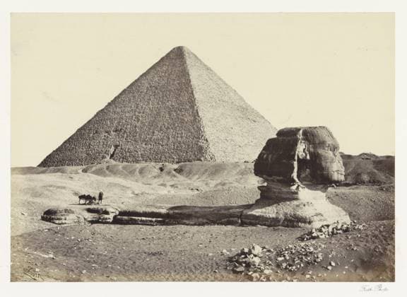 RECORD DATE NOT STATED Piramides van Gizeh en de Sfinx, Francis Frith, in or after 1856 - in or before c. 1862 photograph Giza paper albumen print pyramid (marking grave). sphinx (lion woman); Sfinge (Ripa) Giza Copyright: xpiemagsx rknbpie11012024-28285 !ACHTUNG AUFNAHMEDATUM GESCHÄTZT!