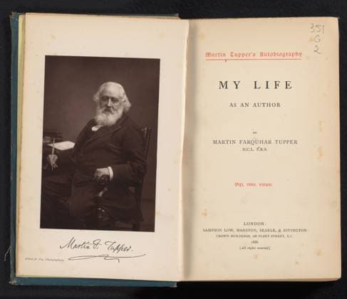 RECORD DATE NOT STATED Portret van Martin Farquhar Tupper, Elliott & Fry, c. 1881 - in or before 1886 photomechanical print paper portrait of a writer Copyright: xpiemagsx rknbpie11012024-29810 !ACHTUNG AUFNAHMEDATUM GESCHÄTZT!