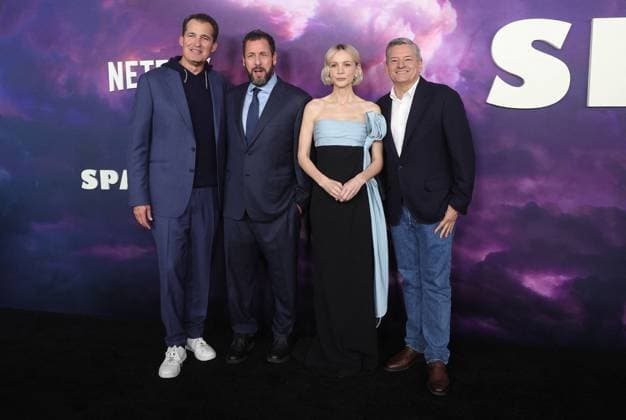 Spaceman Special Screening - LA Scott Stuber, Adam Sandler, Carey Mulligan, Ted Sarandos At Photocall For Netflix s Spaceman at The Egyptian Theatre Hollywood in Los Angeles, CA, USA on February 26 2024. Photo by Fati S ABACAPRESS.COM Los Angeles CA United States  Copyright: xFatixSadou ABACAPRESS.COMx