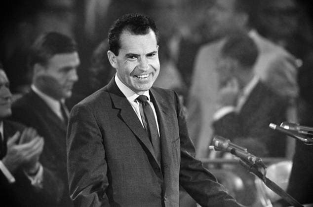 U.S. Vice President Richard M. Nixon giving his acceptance speech as Republican presidential nominee during Republican National Convention, Chicago, Illinois, USA, Thomas J. O Halloran, U.S. News & World Report Magazine Photograph Collection, July 27, 1960 U.S. Vice President Richard M. Nixon giving his acceptance speech as Republican presidential nominee during Republican National Convention, Chicago, Illinois, USA, Thomas J. O Halloran, U.S. News & World Report Magazine Photograph Collection, July 27, 1960. Copyright: 1010_05_ghi-circa12276