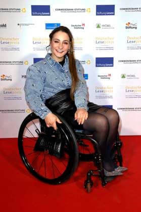 Kristina Vogel bei der Verleihung des Deutschen Lesepreises 2024 im Humboldt CarrÃ . Berlin, 27.02.2024